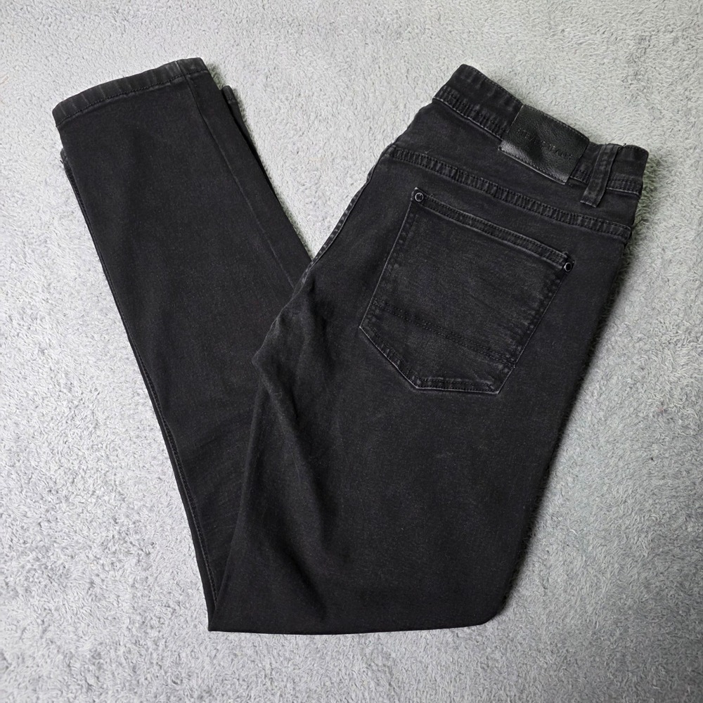 Steve's Jeans Mens 34x30 Slim Straight Denim Pants Black Stretch 5-Pocket